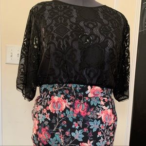 Black See-Through Lace Top